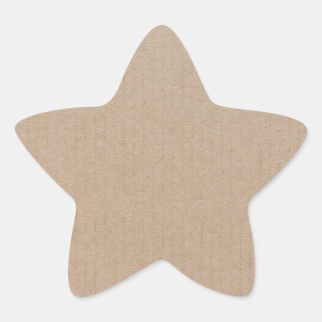 Simple Blank Star Shaped Brown Kraft Paper Sticker (Front)