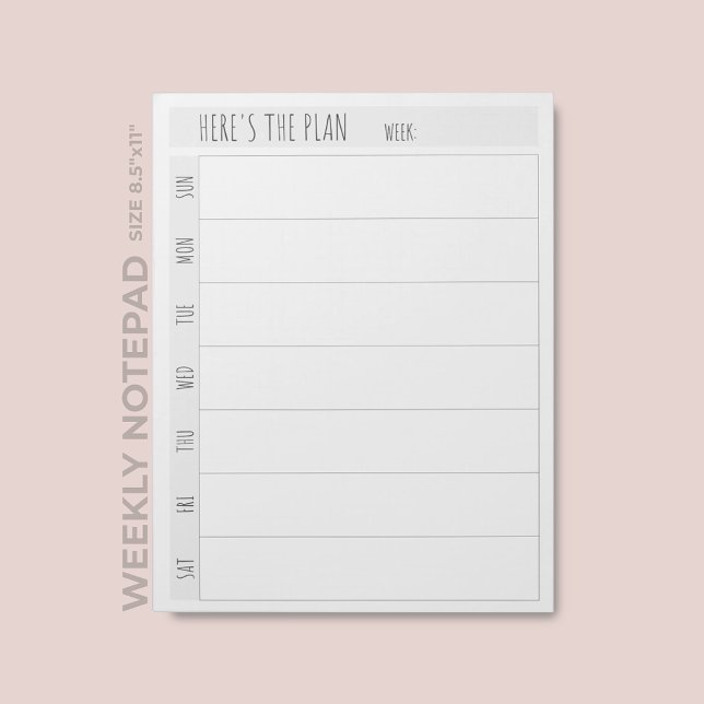 Simple Blank Weekly Calendar Planner Notepad (Creator Uploaded)