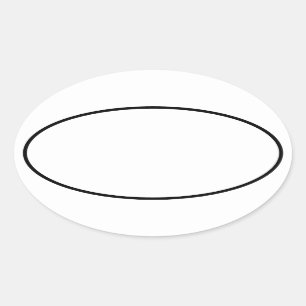Simple Blank White with Black Border Oval Sticker