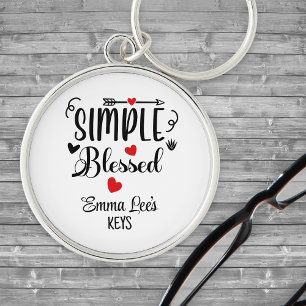 Simple Blessed Christian Saying Custom Key Ring