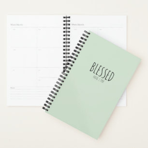 Simple Blessed Gratitude Hand Lettering Mint Planner