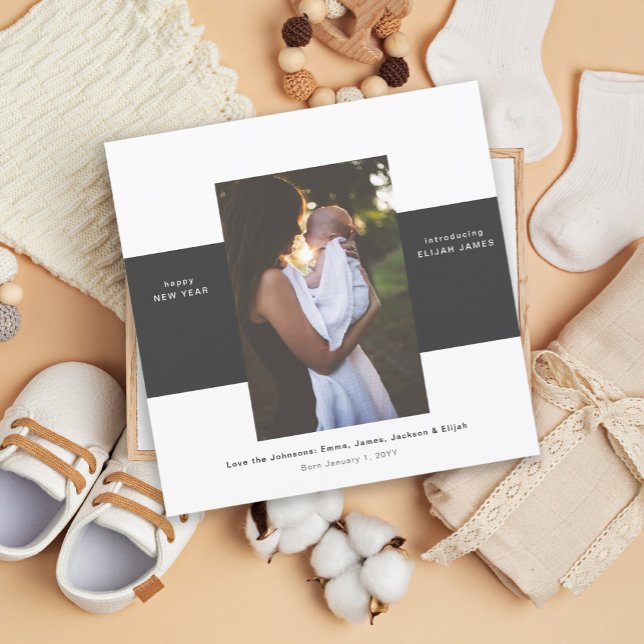 Simple Blocks Photo Birth Announcement (Creator Uploaded)