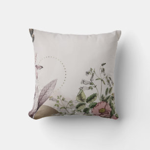 Simple Blooming Flowers   Light Grey Cushion