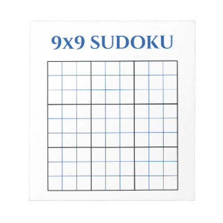 Simple Blue 9x9 Sudoku Template Notepad