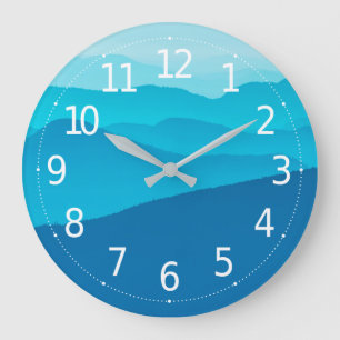 Simple Blue Abstract Mountains   Wall Clock