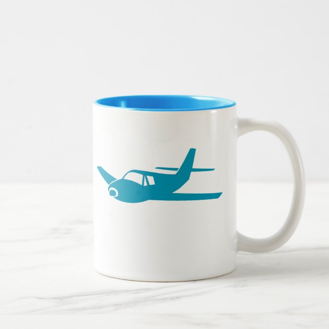 Simple blue aeroplane coffee mug (Right)