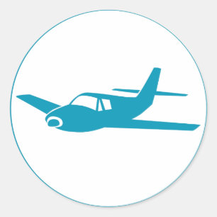 Simple blue aeroplane seal stickers