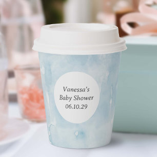 Simple Blue Aesthetic Watercolor Texture pattern Paper Cups