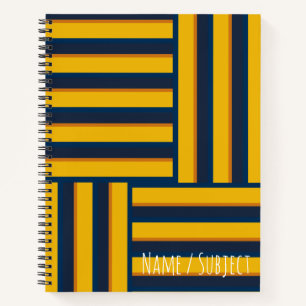 Simple blue and yellow stripe notebook