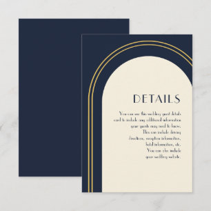 Simple Blue Arch Wedding Guest Detail Enclosure Card