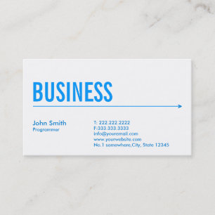 Simple Blue Arrow Programmer Business Card