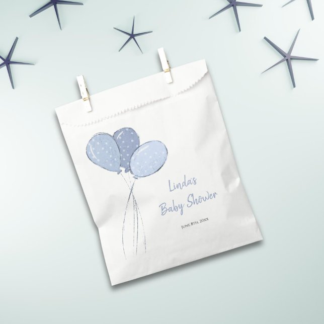 Simple Blue Balloon Baby Shower  Favour Bag (Creator Uploaded)