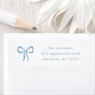 Simple Blue Bow Baby Return Address Label