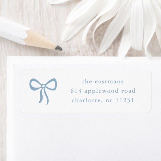 Simple Blue Bow Baby Return Address Label (Insitu)