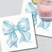 Simple Blue Bow Baby Shower