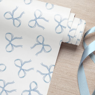 Simple Blue Bow Wrapping Paper