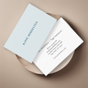 Simple, blue business card