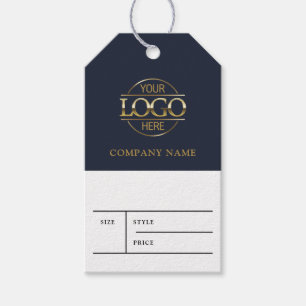 Simple Blue Business Logo Clothing Price Hang Tag