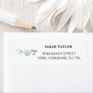 Simple Blue Clothesline Return  Address Label