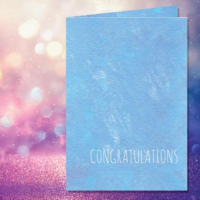Simple Blue Congratulations Modern Blank Card (Creator Uploaded)