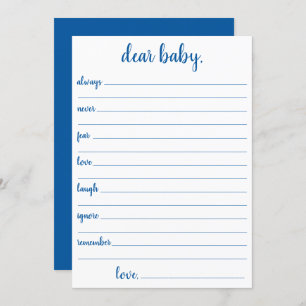 Simple Blue Dear Baby Cerulean Keepsake Card