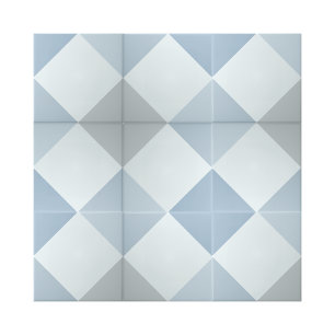Simple Blue Diamond Square Geometric Pattern Ceramic Tile