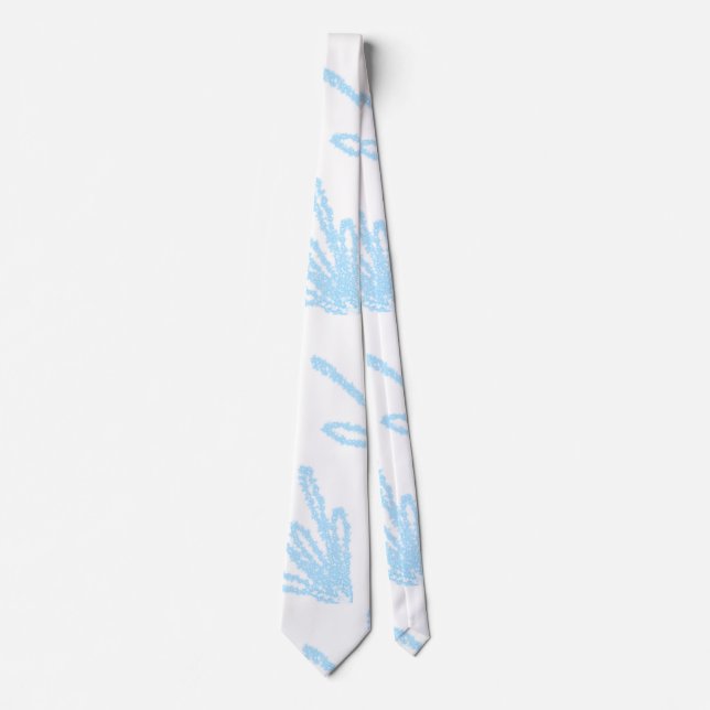 Simple blue floral glitter sparkle texture add pho tie (Front)