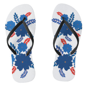 Simple blue flowers vector design thongs
