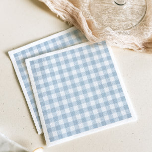 Simple Blue Gingham Paper Napkin