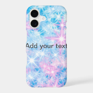 Simple blue glitter sparkle stars add your text c