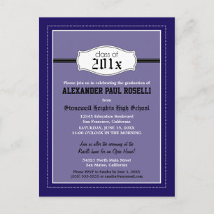 Simple Blue Graduation Postcard Announcement