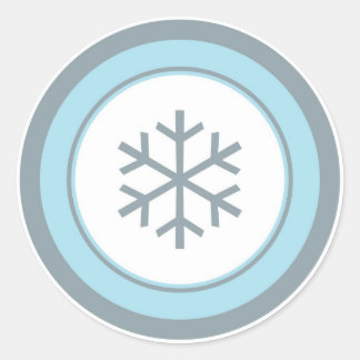 Simple blue grey circle snowflake stickers