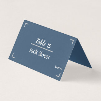 Simple Blue Handwritten Script Wedding Table Card