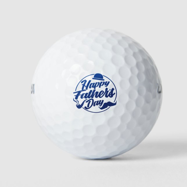 Simple Blue Happy Father's Day | Golf Balls (Front)