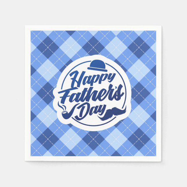Simple Blue Happy Father's Day | Napkin (Front)