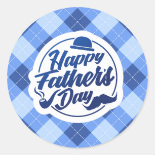 Simple Blue Happy Father's Day Sticker