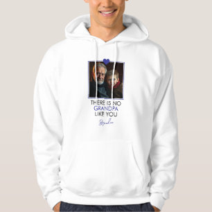 Simple Blue Heart Grandkid Grandparent Photo Hoodie