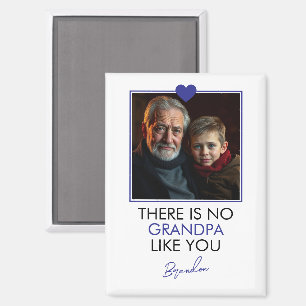 Simple Blue Heart Grandkid Grandparent Photo Magnet