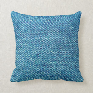Simple Blue Jeans Denim Textile Texture Cushion