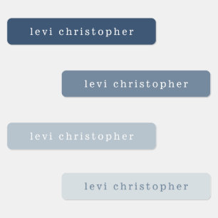 Simple Blue Kids Name Labels