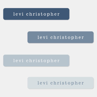 Simple Blue Kids Name Labels