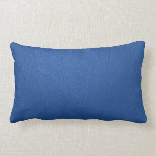Simple Blue Leather Texture Print Lumbar Cushion
