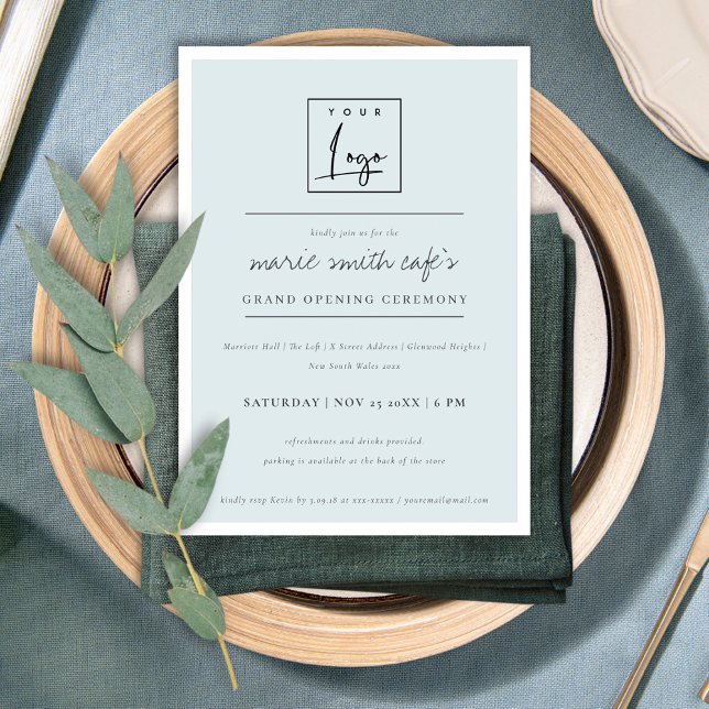 Simple Blue Logo Business Grand Opening Invite (Creator Uploaded)