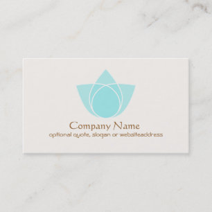 Simple Blue Lotus Flower Business Card