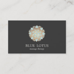 Simple Blue Lotus Logo Business Card