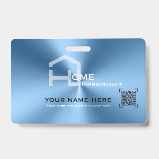 Simple blue minimalist modern business  ID badge