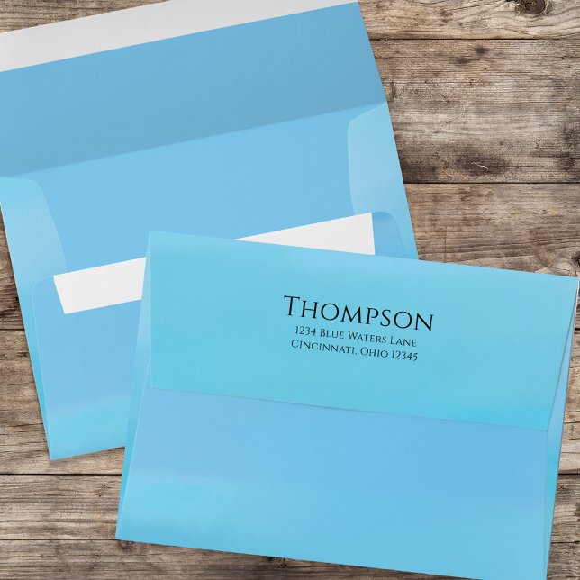 Simple Blue Minimalist Watercolor Ocean Water Envelope (Creator Uploaded)