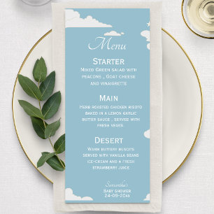Simple Blue Minimalistic Elegent Cloud  Menu