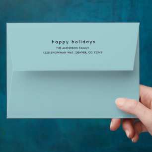 Simple Blue Modern Christmas Envelope