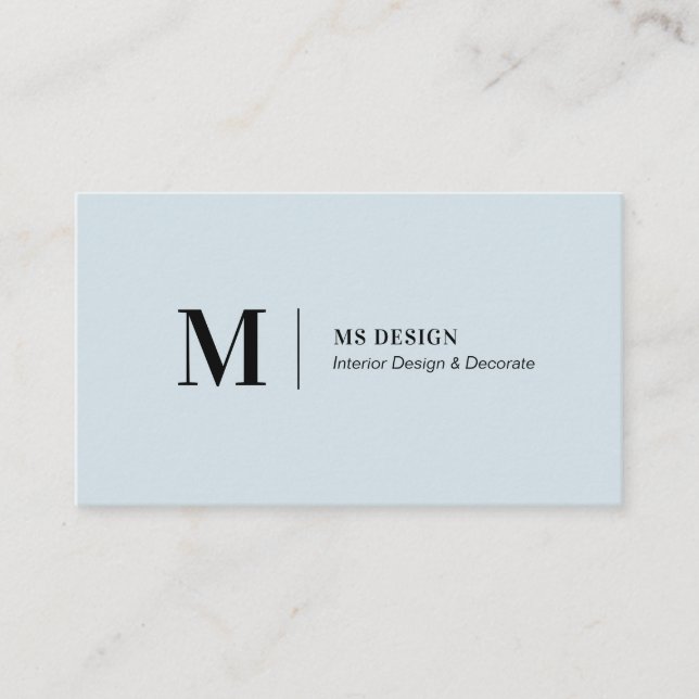 Simple Blue Modern Minimalist Business Cards (Front)
